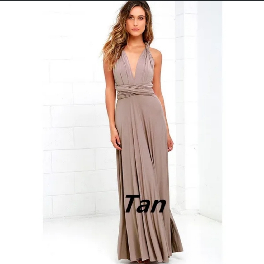Multiway Convertible Twist Wrap Long Maxi Gown Bridesmaid Dress